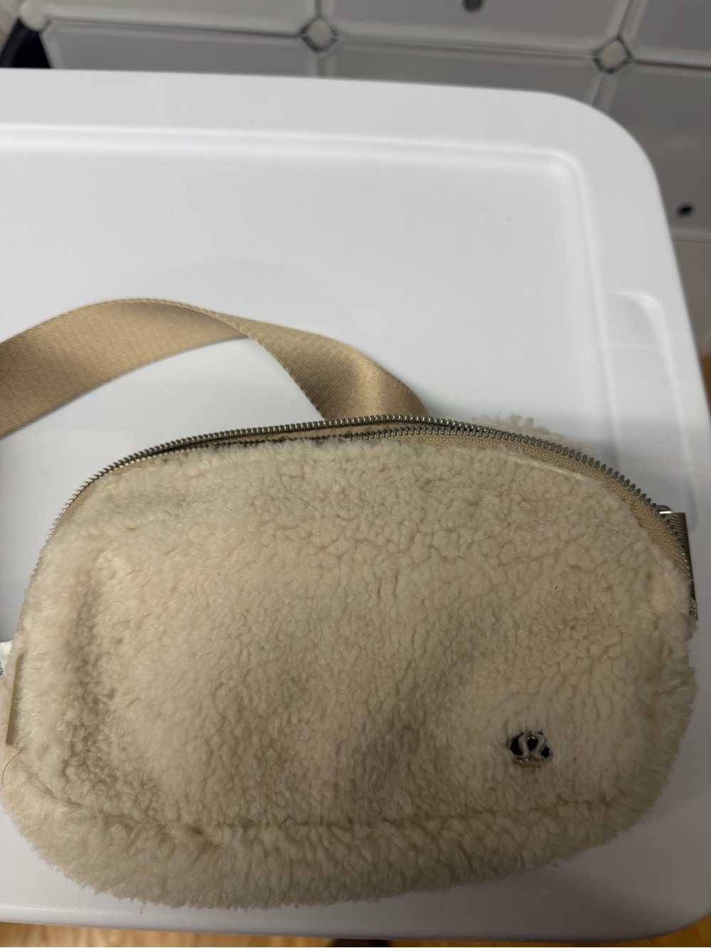Lululemon Cream Sherpa Belt Bag